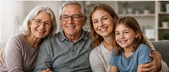 Family supporting an experienced driver